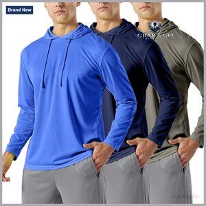 Men's UPF 50+ Quick-Dry Long Sleeve Hoodie for Outdoor Activities